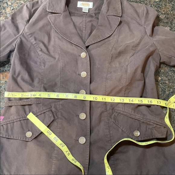 Talbots Sz 8 Brown Lightweight Button Up Cotton Jacket With Pockets GUC BPU2 - Picture 10 of 13
